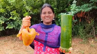 BAMBOO CHICKEN | Moongil Inside Chicken Recipe | Banana Leaf Cooking