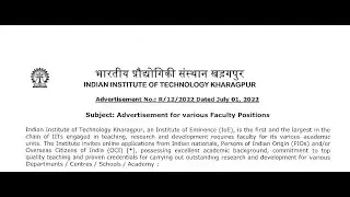 IIT PERMANENT FACULTY RECRUITMENT NOTIFICATION INDIAN INSTITUTE OF INFORMATION TECHNOLOGY KHARAGPUR