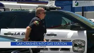 Car crashes into La Crosse gas station