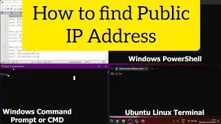 How to find public IP address in Windows Command Prompt PowerShell and Ubuntu Linux Terminal