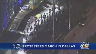Dozens Peacefully Protest Daunte Wright's Death In Downtown Dallas