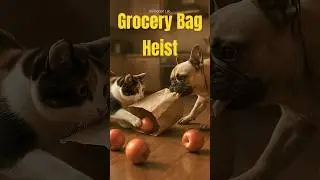 Cat Vs Dog &ndash; Grocery Bag Heist Turns into Apple Chaos!