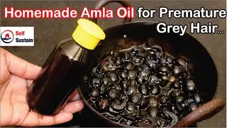 #hairfall Homemade Amla Oil for Premature grey Hair || Self Sustain || Indian Gooseberry Hair Oil