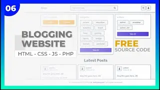 Complete Responsive Bloggin Website Design Using HTML - CSS - JS - PHP PDO - Header And Footer