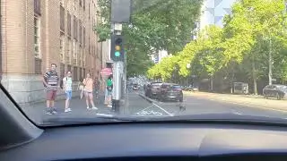 Doing a hook turn in Melbourne, Australia.