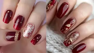 Simple Nail Art Designs At Home Nail Inspo Maroon Nail Art Designs #nails #latest #nailinspo