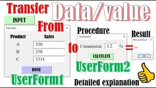 Excel VBA — перенос данных из одной пользовательской формы в другую