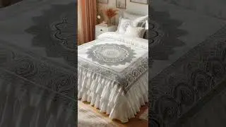 beautiful white printed frill bedsheet #bedsheets #whitehouse #video #videos #bedspread #bedroom