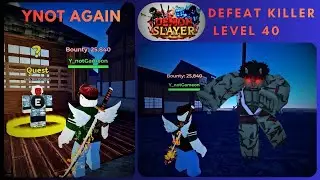 Demon Blade | Defeat Killer Level 40 | Thunder 1 Breathing | Roblox #trending #roblox #games
