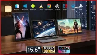 TUTT 15 6 Laptop Screen Extender with Speaker  Portable Monitor For All Devices with H5 Converter Ca