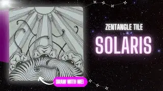 Zentangle Tile | Solaris | Scena, Henna Drum, Arukas, Fescu | Fun, Relaxing Drawing
