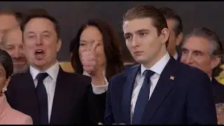 Elon Musk reaction to Donald Trump inauguration speech planning to plant American flag on Mars