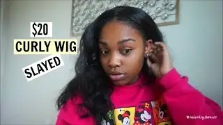 $20 Curly Affordable Wig SLAY ! | Sensational |my first wig |BasicallySomer