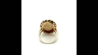 Australian Opal 16ct 14kt Yellow Gold Solitaire Statement Women's Ring