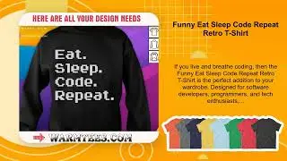 Funny Eat Sleep Code Repeat Retro T-Shirt