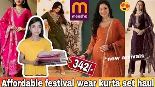 Affordable festive wear kurta with dupatta set haul, messho affordable kurta set haul
