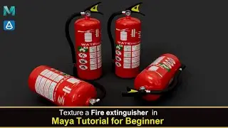 Fire Extinguisher Texture lighting Maya 2023
