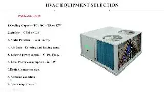 HVAC Equipment selection | Chiller selection | AHU,FCU ,AC Selection criteria