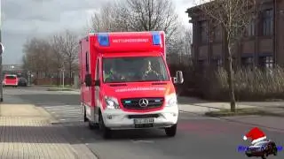 Neuer RTW RW Goch mit eingeschalteter Heckwarnanlage