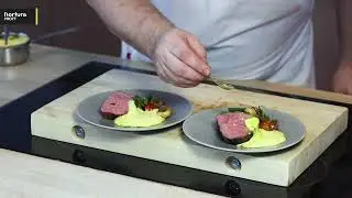 Gilde Storfe Mørbrad Medaljong med sauterte grønnsaker og hollandaise med urteolje NorturaPROFF