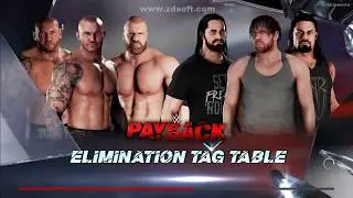 WWE 2K18 The Shield vs Evolution-6 Man Table Tag Elimination Match