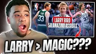 LARRY BIRD 50 AMAZING ASSISTS(REACTION) BETTER PASSER THAN MAGIC??!!