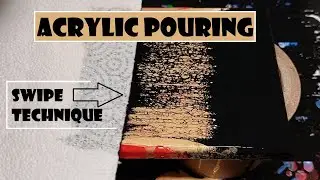 Acrylic Pouring Swipe Technique | Creating Cells with Black, Gold, Yellow & Red