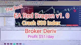 The Best EA Red Dragon Crash 500 Index Broker Deriv Profit $50 per Day
