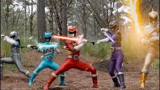 Red, Gold, Aqua, Graphite, & Purple Rangers - Power Rangers Dino Charge