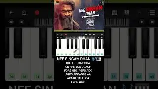 NEE SINGAM DHAN SONG 🎶 EASY PIANO 🎹 TUTORIAL WITH NOTES | PATHU THALA MOVIE#piano#shorts#bgm#short