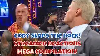 Cody Rhodes SLAPS The Rock!!! Streamers react MEGA collection! #wwe #smackdown #wrestlemania40