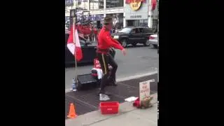 Canadian2 busking for steam funds