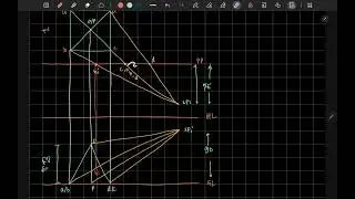 Perspective Projection Problem no 4: square pyramid edge of the base parallel