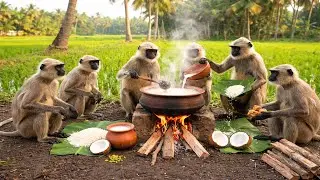 Fantasy Monkeys Cooking a Picnic | AI Cinematic Video😮🔥 | Jungle Cooking