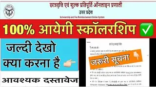 UP Scholarship 2025-26 Documents Required I UP Scholarship Documents Required #scholarship 