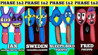 Making Sprunki OC Jax, Sweden, Sleepy Bird, Fred Phase 1&2 #sprunki #sprunkioc #incredibox