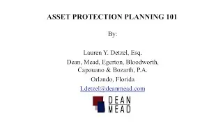 Asset Protection Planning 101