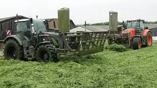 Silage 2021 - Buckraking the Pit with NEW Black Beauty Fendt 724 & Kubota