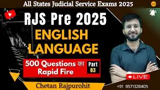 English for RJS Pre 2025 || Marathon Part-03 ||  Classes for Rajasthan Judiciary  Exam #rjs2025
