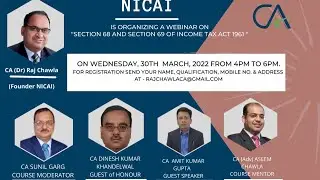 Webinar on Section 68 and section 69 of Income Tax Act 1961