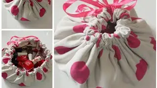 How To make drawstring makeup bag/makeup bag kaise banaye