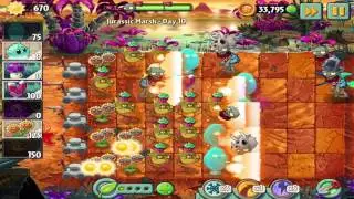 Plants vs Zombies 2: Jurassic Marsh - Day 10 Walkthrough
