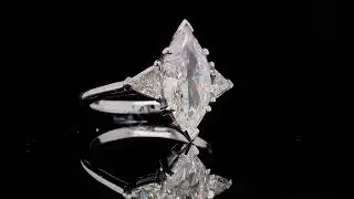 Three stones marquise cut diamond engagement ring - Orogem Jewelers