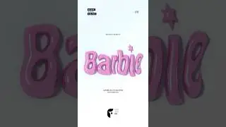 3D Text Effect Adobe Illustrator #barbie