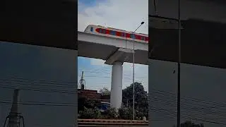 Orange Line Metro Train Passing Overhead | Stunning Aerial View of Lahore 🚆