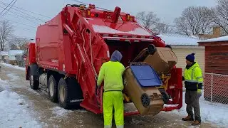 Roy Strom 287: New Split Loadmaster Garbage Truck in the Snow