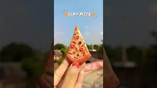 Diy Clay Pizza 🍕✨ #shorts #diy #craft #clay #pizza #art #youtubeshorts #viral  #mohonasartworld