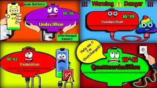 Low Battery Overcharging Compilation 05। Big Number Battery Animation।