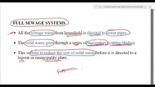 METHODS OF SEWAGE MANAGEMENT AND DISPOSAL, MUNCIPALITY SYSTEMS(WSWWE PART 23) JKSSB JE CIVIL
