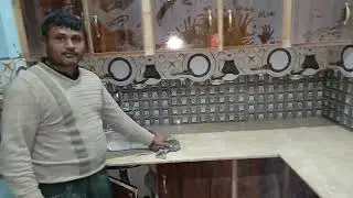 Full HD kitchen setting tile marble setting